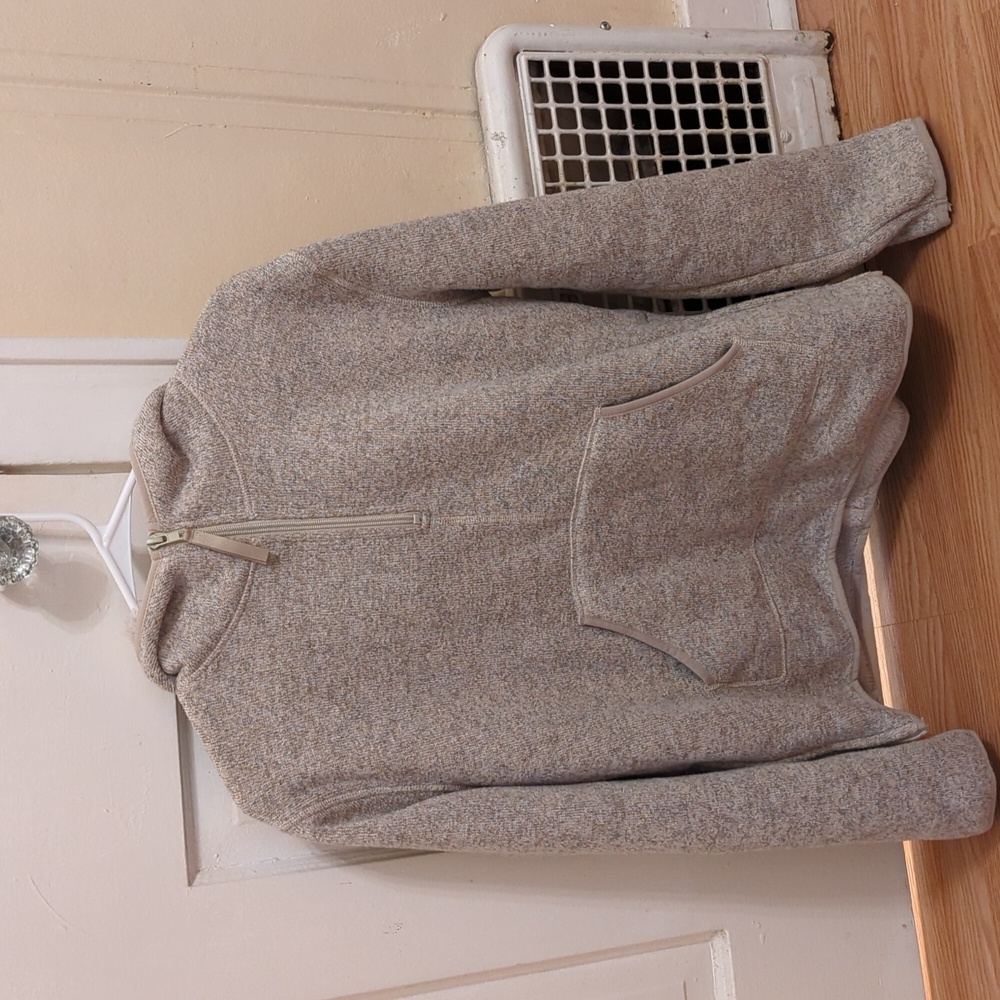 Cream Fleece Quarter Zip Hoodie